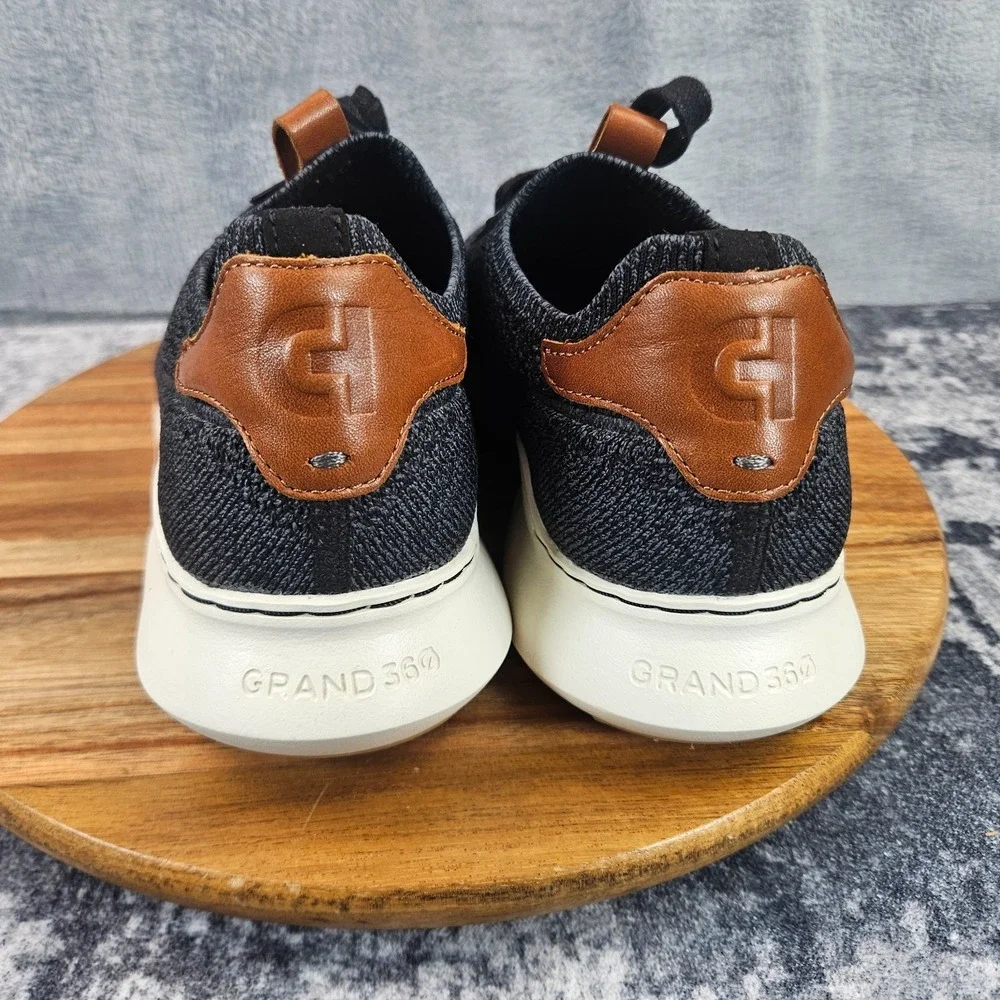 Cole Haan Grand 360 Knit Sneakers Men's 9.5 M Black British Tan Casual C40485